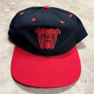 Vintage Red Dog Bulldog Embroidered SnapBack